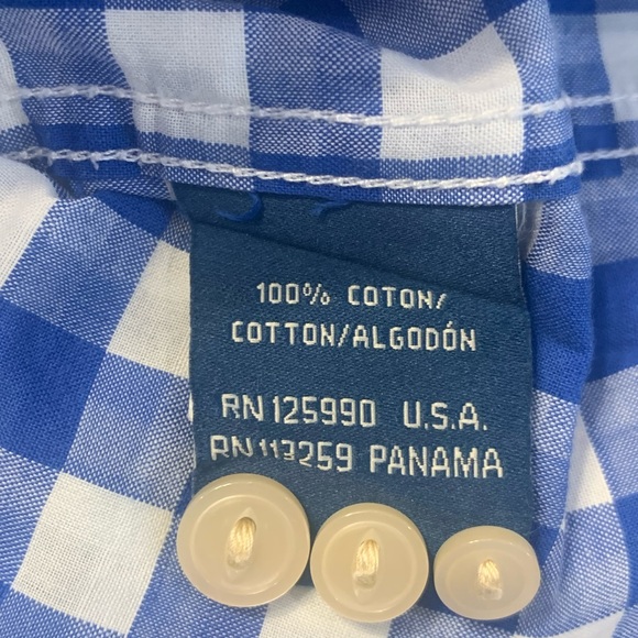 Faconnable ~ Long Sleeve Button-Down Shirt in Blue/White Check Size M - Picture 11 of 12